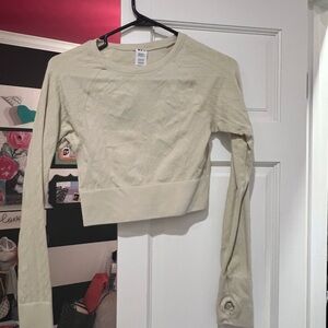 JoyLab Cream Long Sleeve Crop Top